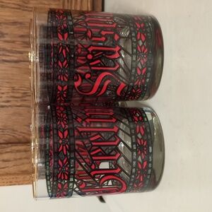 COPY - Vintage Houze Stained Glass Seasons Greetings Low Ball Glasses. Set of f…